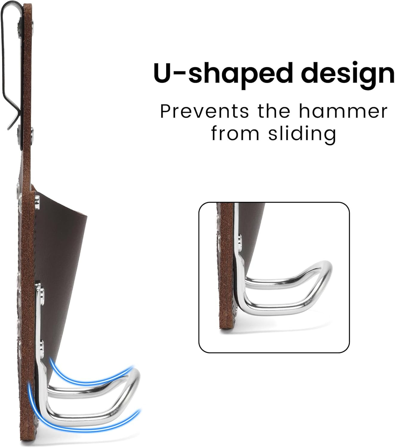 Hammer Holder for Belt, Premium Leather,Applicable to Most Industries.