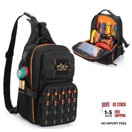 Tactical HVAC Tool Bag, Electrician Chest Tool Pouch with Compartments, Small
