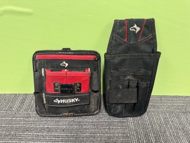Husky 7-Pocket Utility Holster Tool Belt Storage Pouch Holder 7 in. 3-Pocket