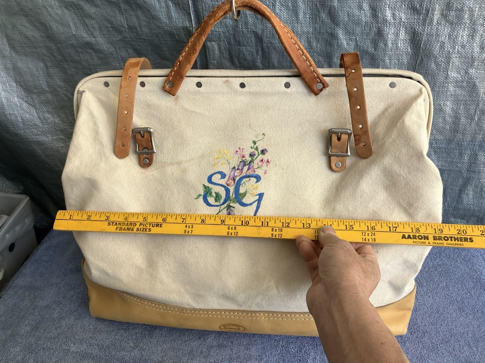 Vintage Nicholas No. M304-1 Tool Bag Canvas & Leather Tote USA