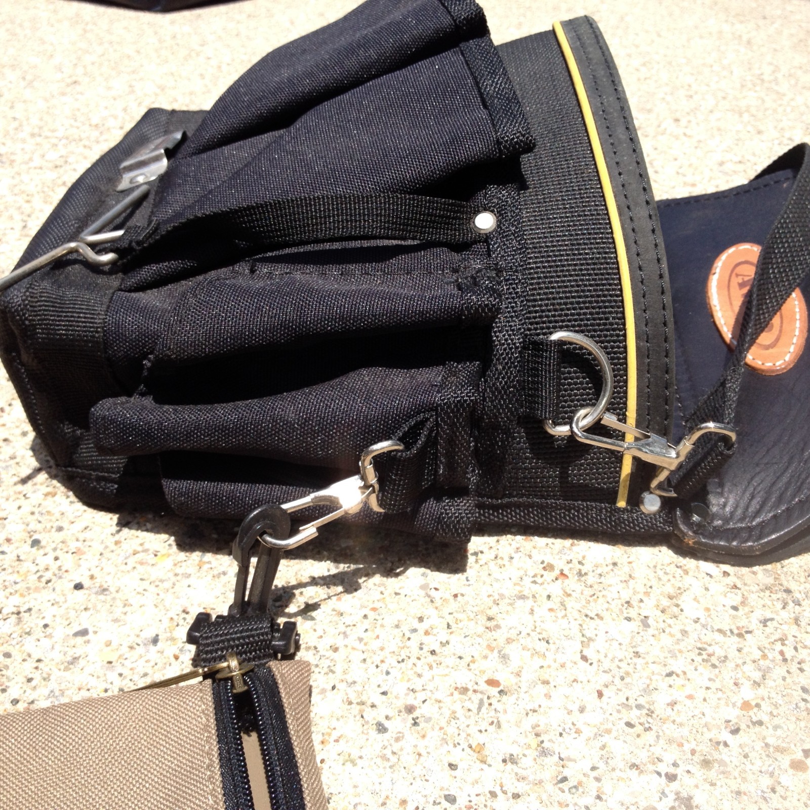 AWP® Tool Belt Hi-Performance Canvas Electrician Carpenter Black Crossbody Strap