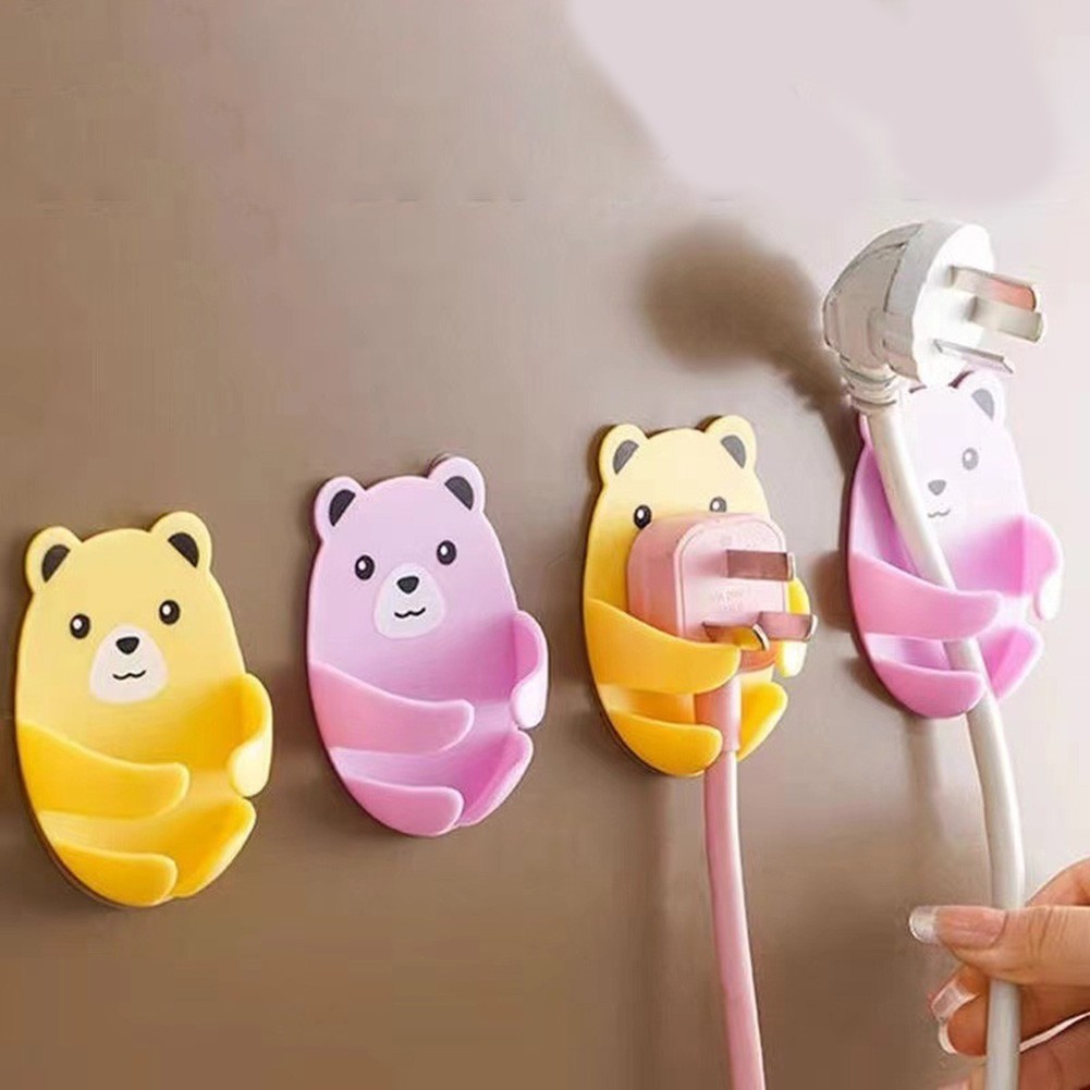 Cartoon Wall Hook Mount Easy Installation No Drill Power Socket Bracket