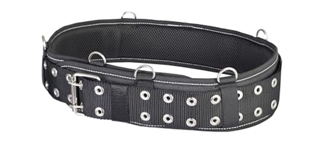 3-Inch Padded Tool Work Belt 1680D Ballistic Tool Belt with 6 Suspenders Ring