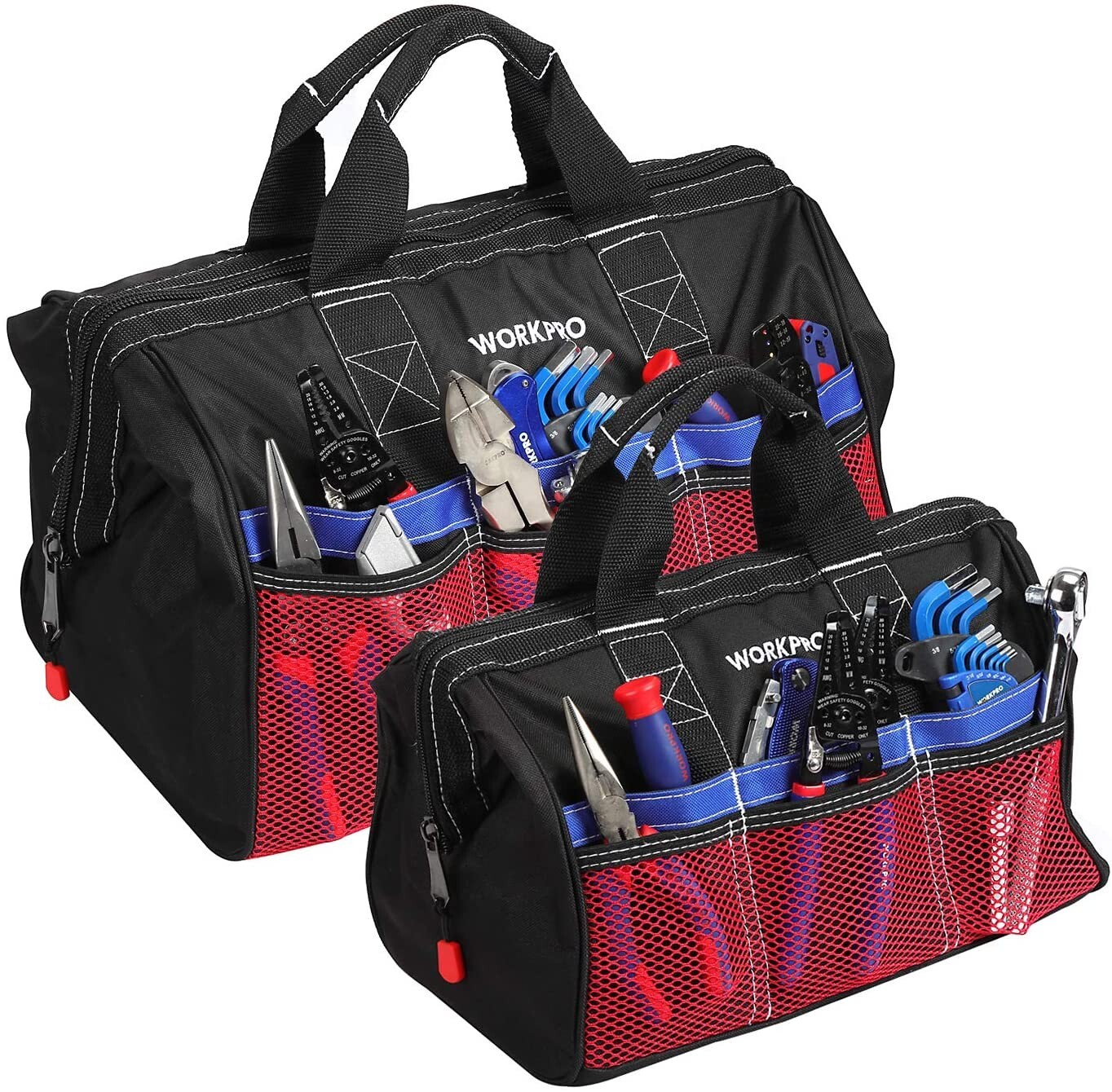 WORKPRO 2PIECE Tool Bag Tool Storage Bag Case Oxford Zipper-Top 13-inch &18-inch