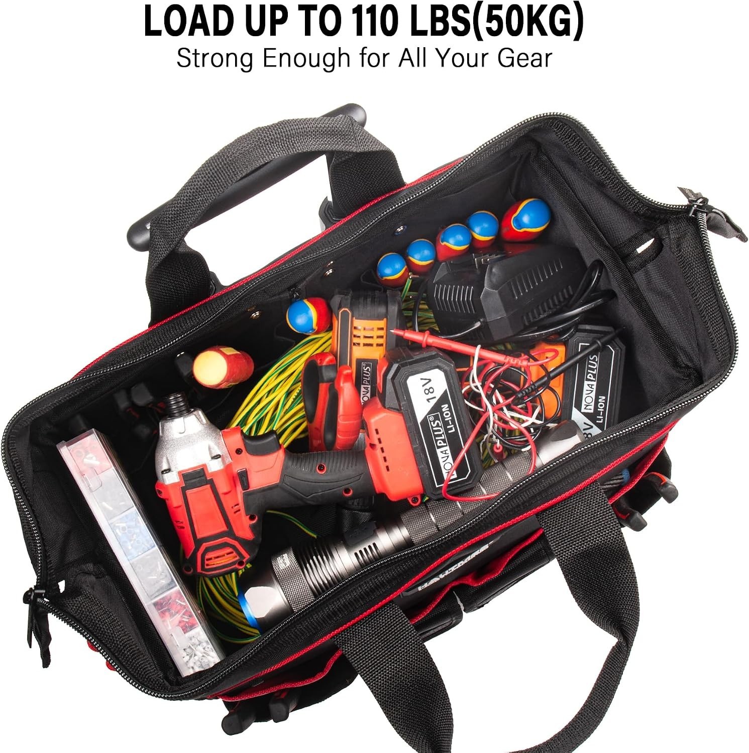 Heavy-Duty Oxford Fabric Tool Bag – 110 lbs Capacity with Telescoping Handle