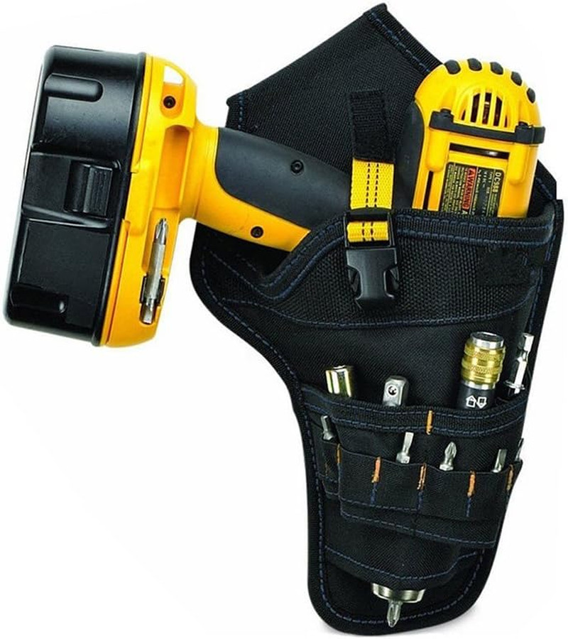 Heavy-Duty Fast Draw Drill Holster with Tool Pouch for Most Drills