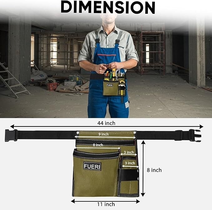 FUERI Tool Belt Bag Pouch Men Nylon Tools Belts Pouches for Construction
