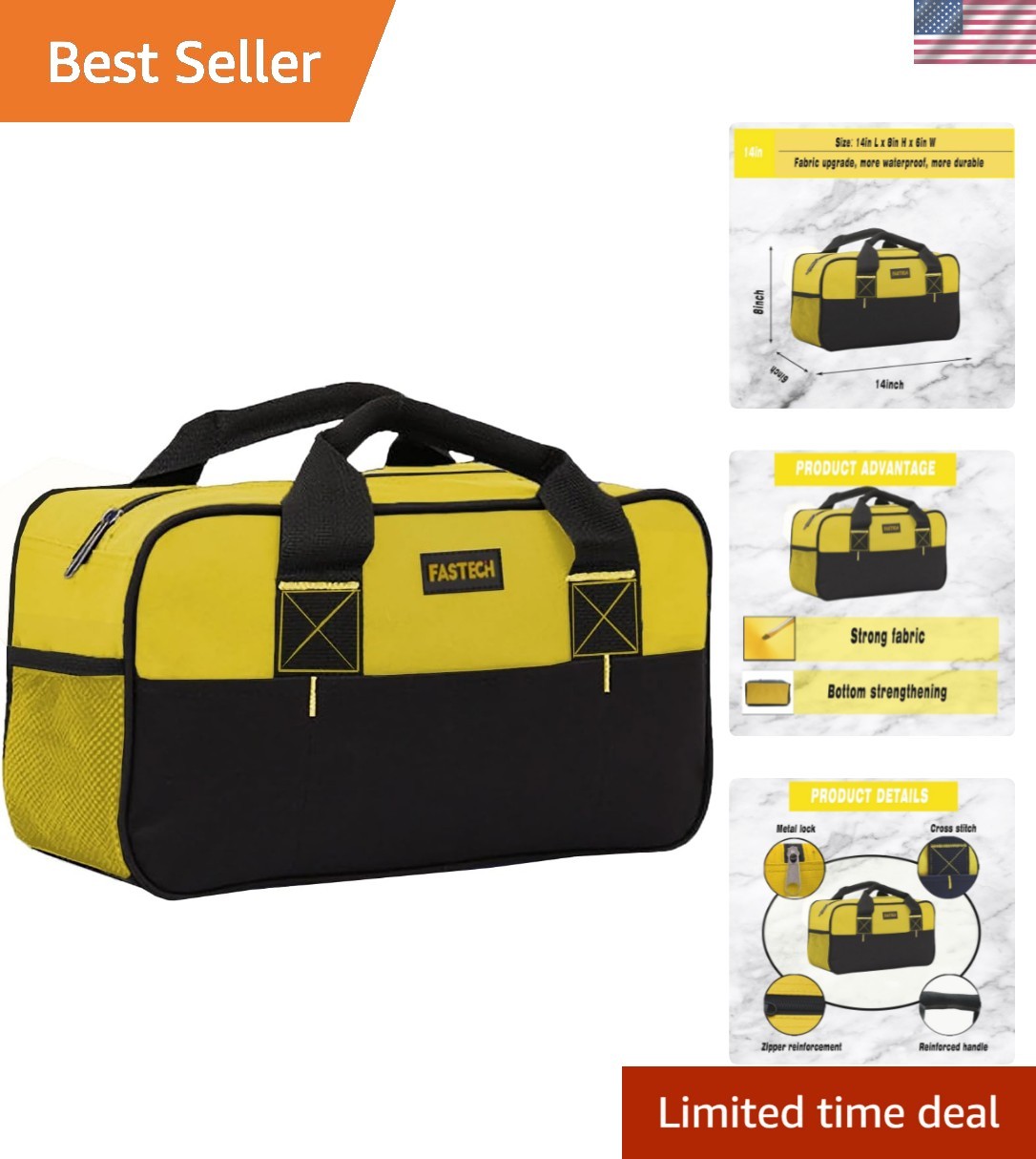 Heavy-Duty Waterproof Tool Bag with Soft Handle – Great for Professionals