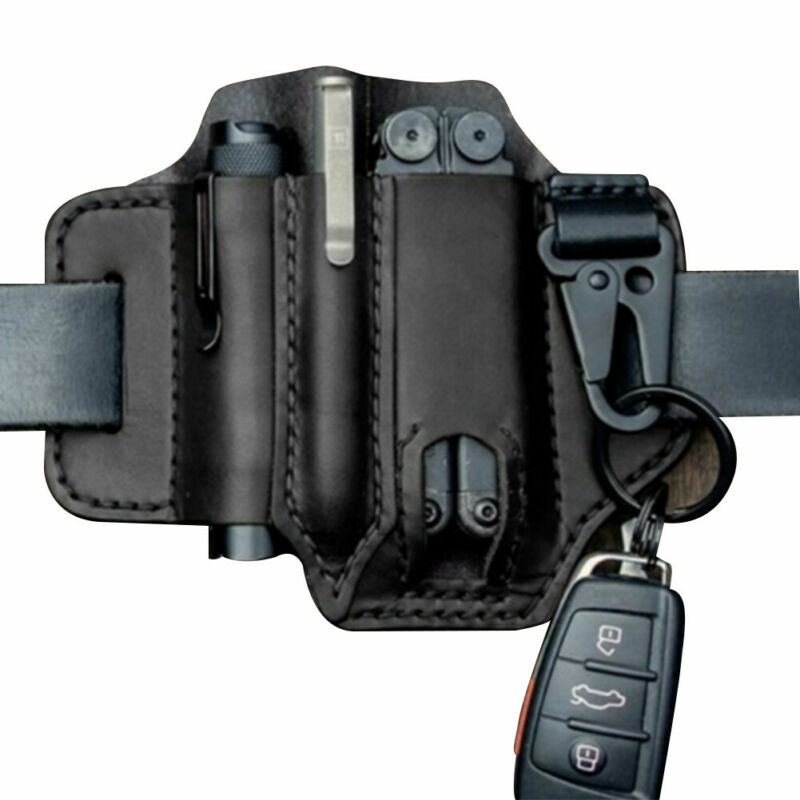 Handmade Multitool Leather Sheath EDC Pocket Organizer Tool Holder for Camping