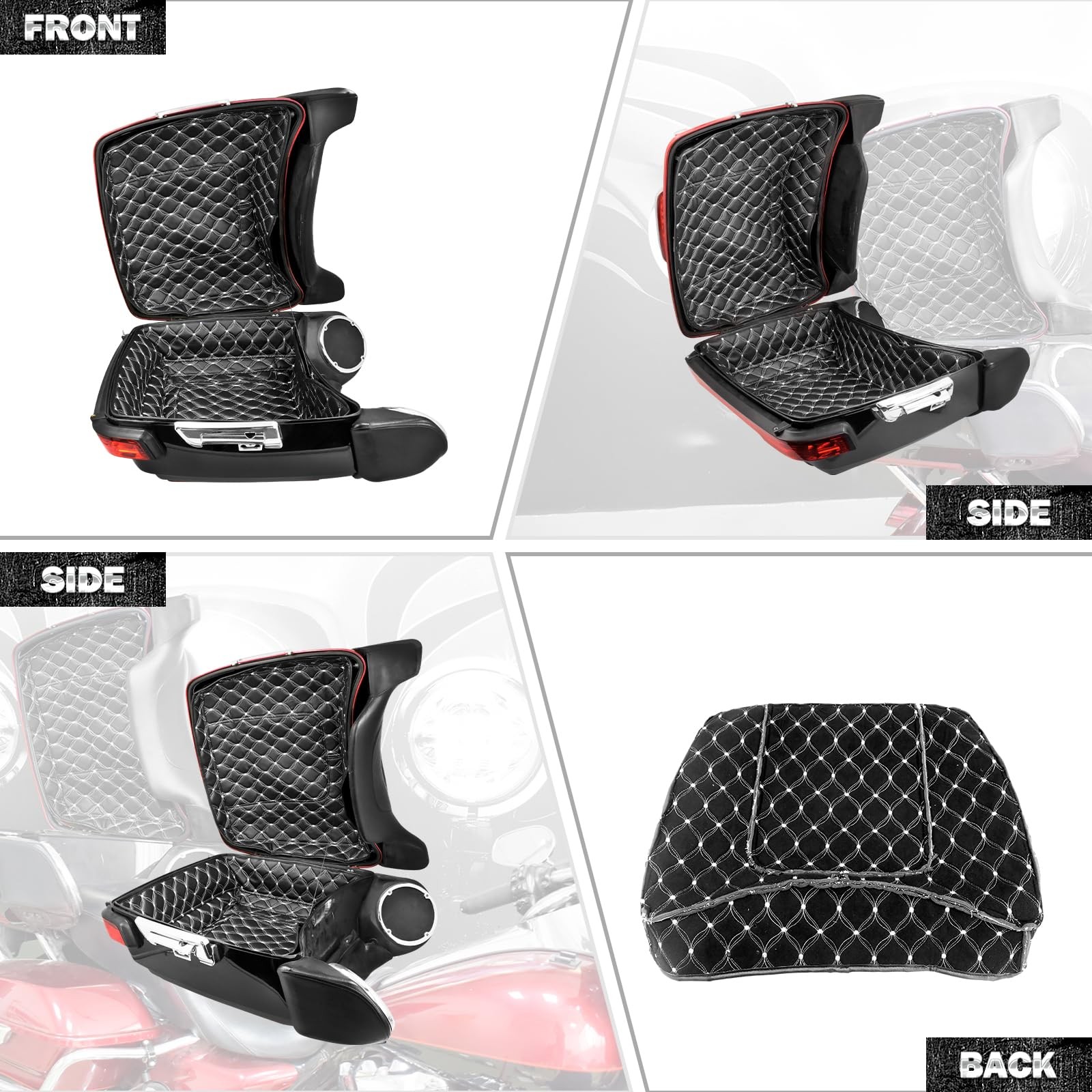 King Tour Pack Liners White Thread Stitching Touring Pak Inserts Fit for Harl…