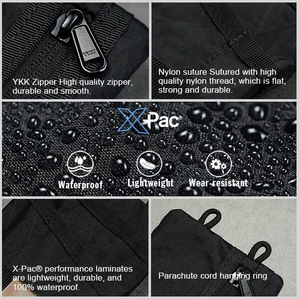 Viperade VE1 Organizer Pouch Black EDC Pockets MOLLE Strap 500D Oxford Fabric
