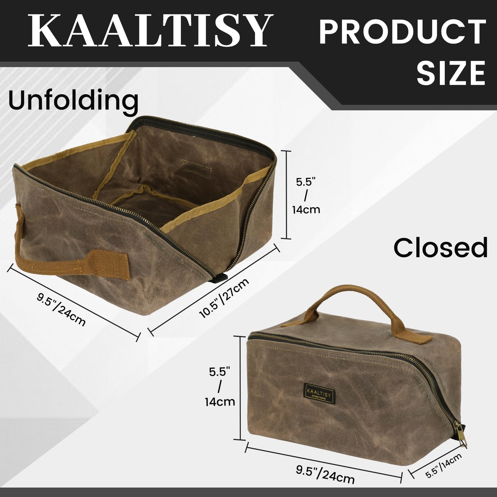 Canvas Tool Bag 16 OZ Waxed Canvas 9.5″L x 10.5″W x 5.5″H – Tool Storage