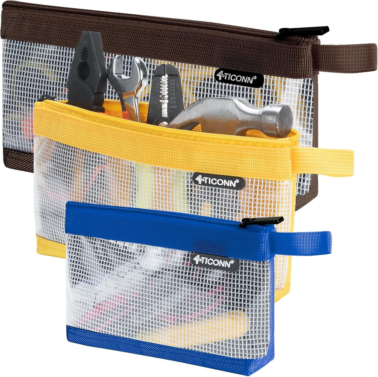 Tool Pouch, 1680D Oxford Small Tool Bag, Tool Pouches with Zipper, Clear Utility