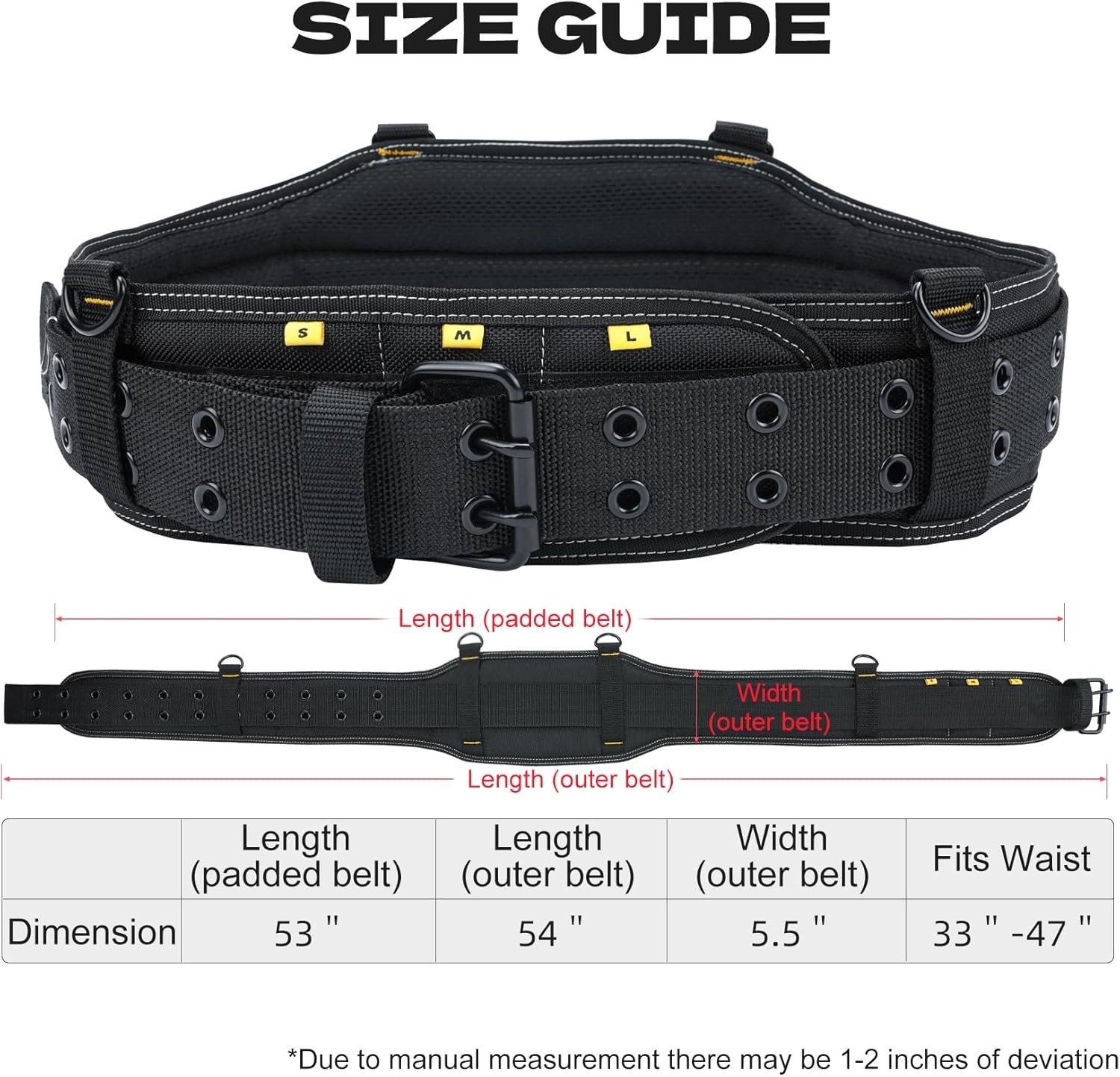 MELOTOU Heavy Duty Tool Belt Pouches Build Suspender Electrician Carpenter Strap