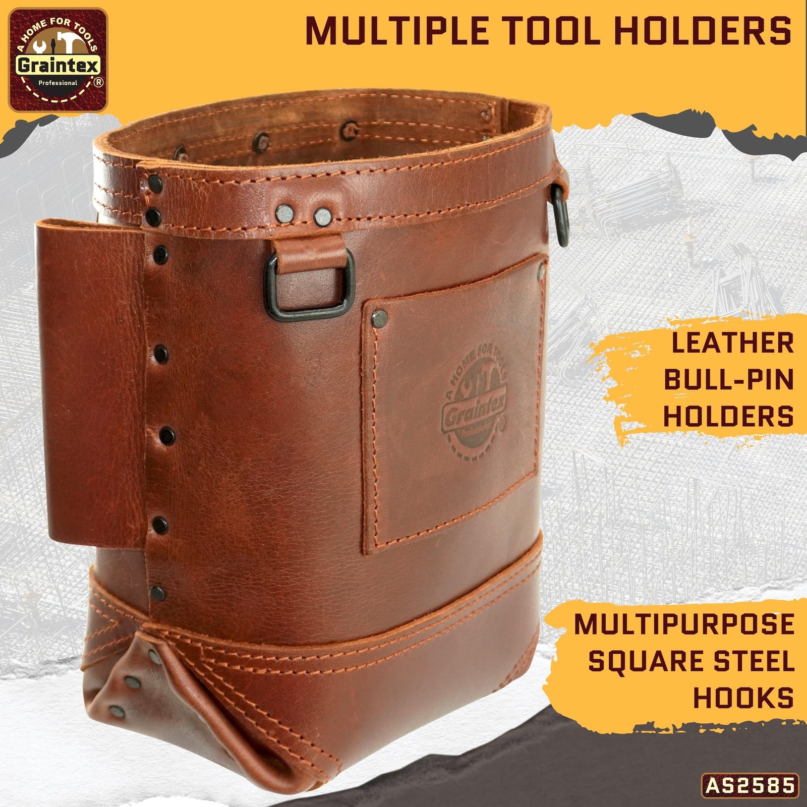 Graintex Chestnut Brown Utility Holster Pouch Durable Tool Organizer Bag
