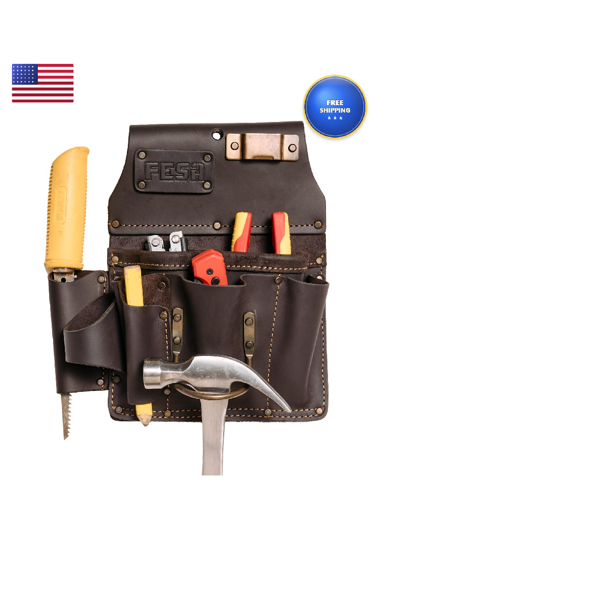 Fesa Leather Drywall – Heavy Top Grain Leather Steel Hammer