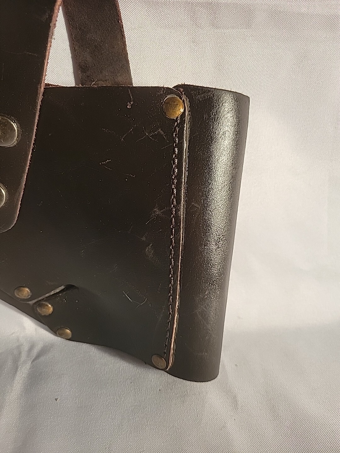 TOP GRAIN COWHIDE Leather Tool Pouch/ Rilfe Holster Brass Plated Buttons?