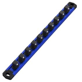WORKPRO Magnetic Socket Organizer, 3/8-Inch Drive Aluminum 3/8″ DR, Blue