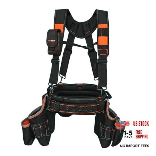 Pro Framer Combo System Tool Belt with Suspenders Construction Orange Color