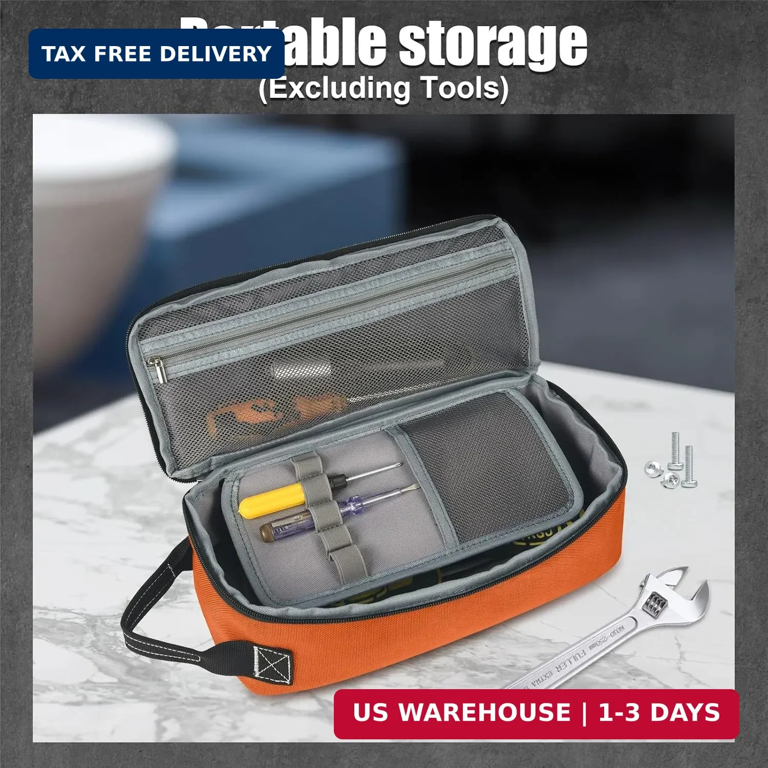 LAKE OF FIRE 12.6″ Small Tool Bag Pouch for Men with Multiple Pockets, Waterproo