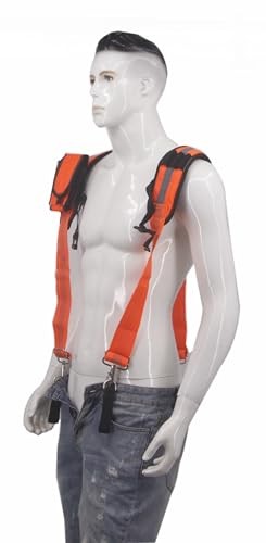 Heavy Duty Tool Belt Suspenders 3-Point Padded Men’s Construction Work Mechanic