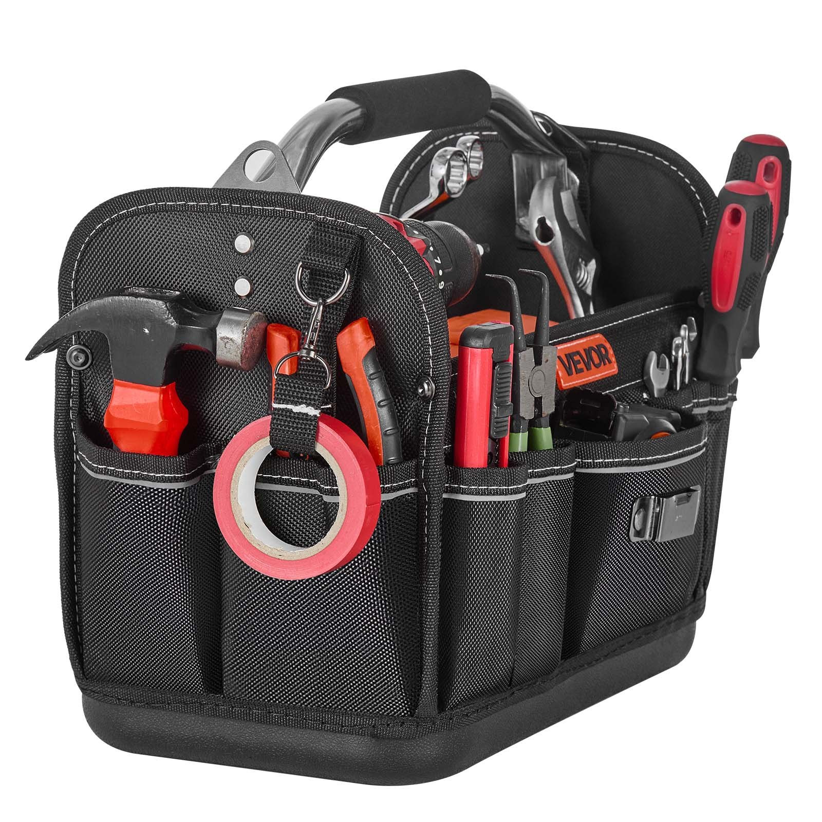 13″ Tool Bag 33-Pocket Open Top Tool Tote Organizer w/ Shoulder Strap