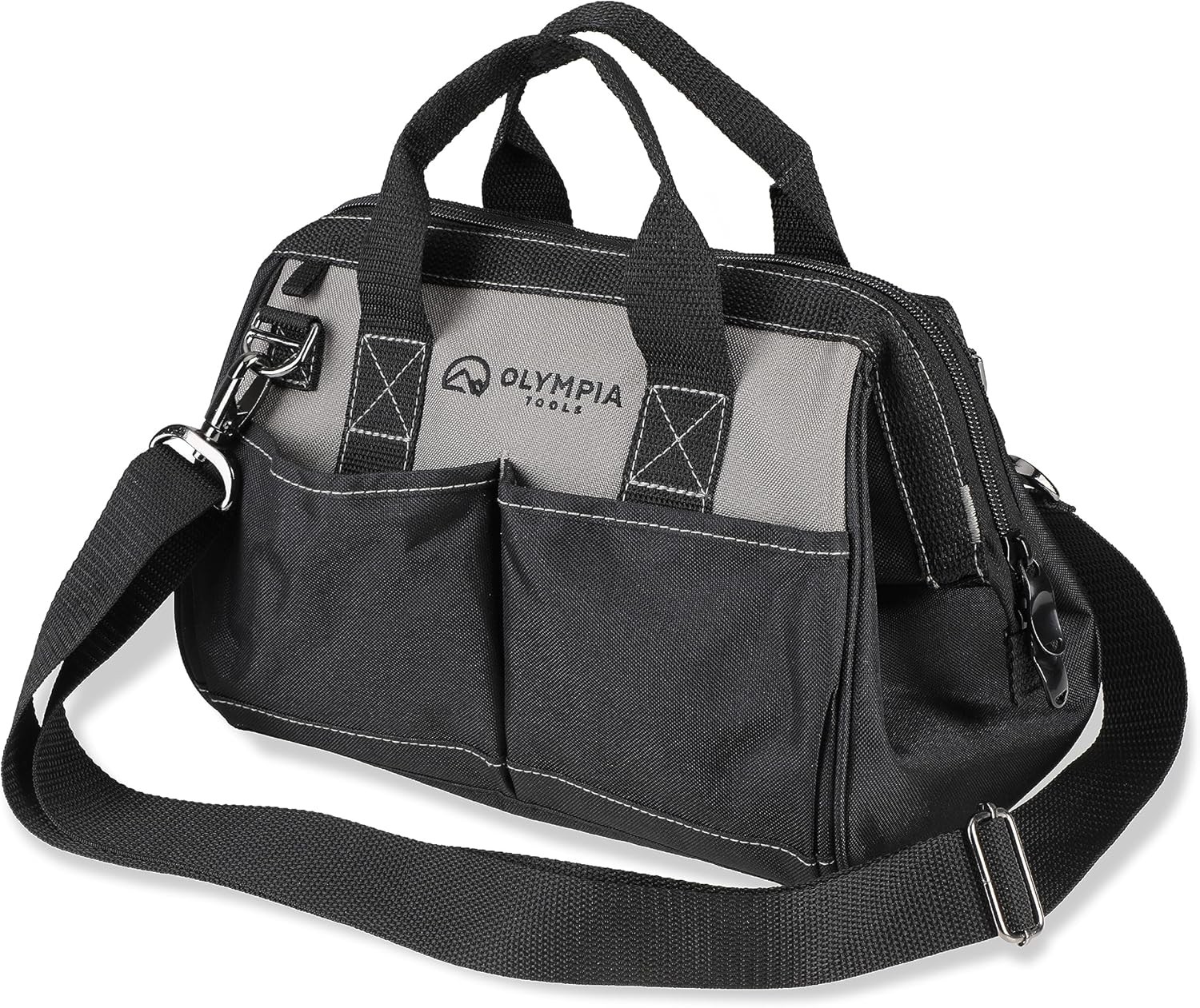 Olympia Tools Bag 12 Inch, Heavy Duty with 4 Large 12-Inch, Black