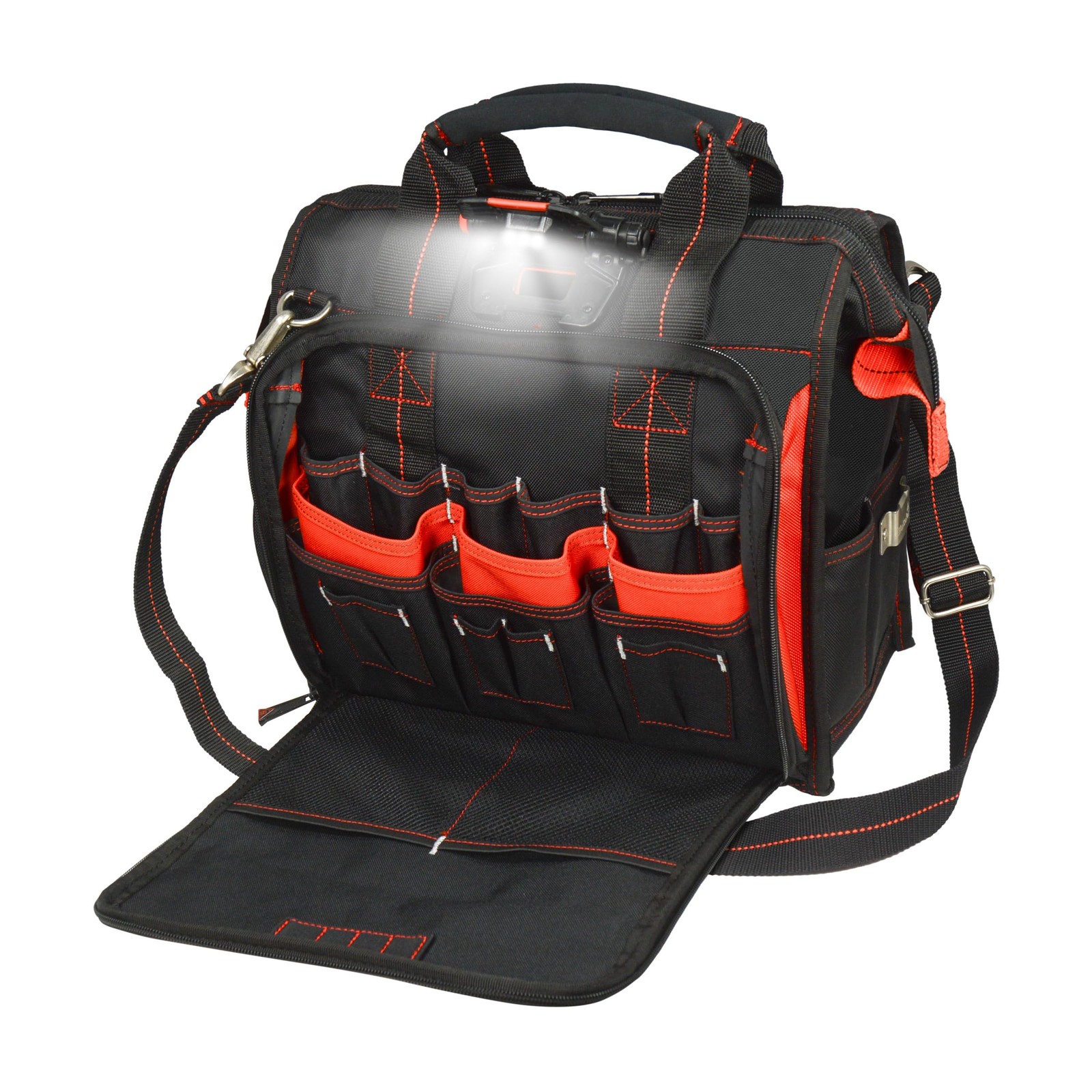 Work Gear HTL573 Lighted Technician’s Tool Bag, 55 Pockets, Heavy Duty Ballis…