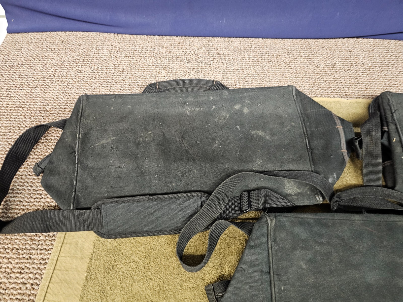 3 Paramount Military Mechanics Canvas Tool Bags Large Zipper Bag Black