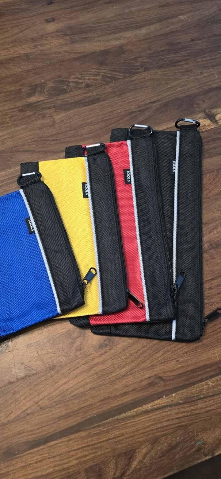 4 Pack Tool Pouch, Small Tool Bag with Zipper Oxford 12.6″L x 7.9″W x 0.7″H