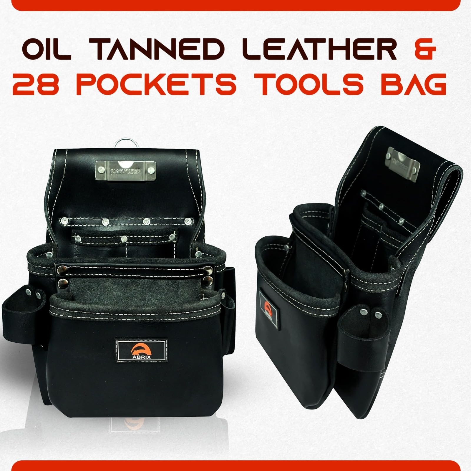 Heavy Duty Tool Belt for Men – 4MM Thick Genuine Leather, Brass Buckle & Rive…