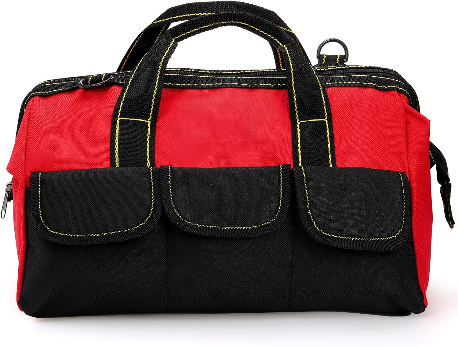 16 Inch Wide Mouth Tool Bag, Collapsible Tool Tote with Waterproof Coating and A