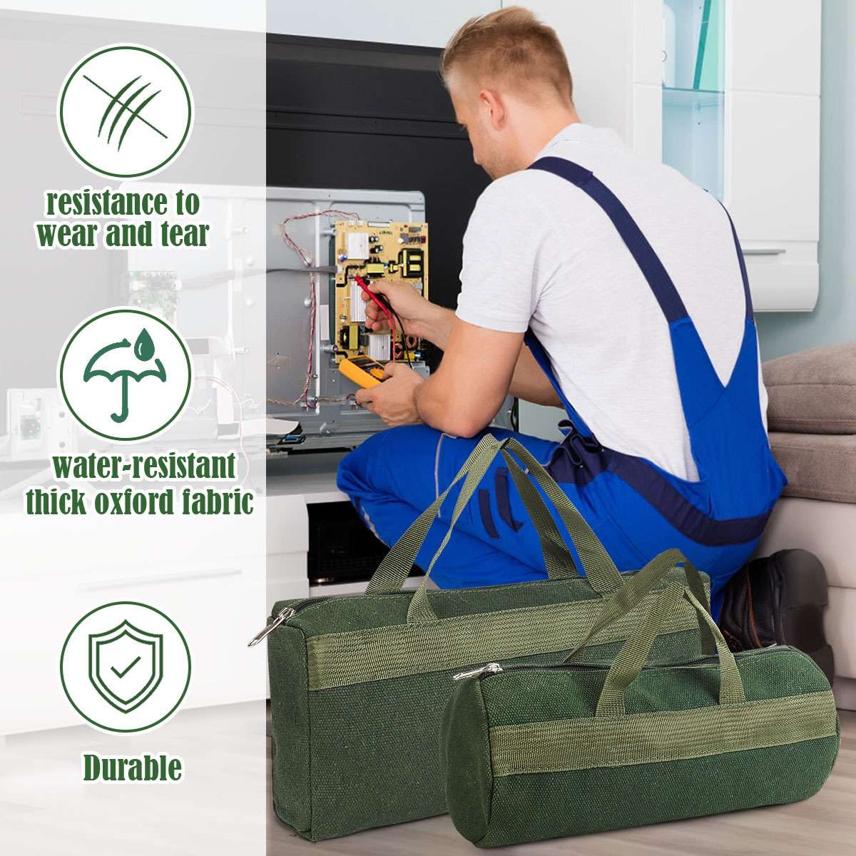 Canvas Tool Bag Heavy Duty Carry Tote Storage Work Utility Mechanics Waterproof