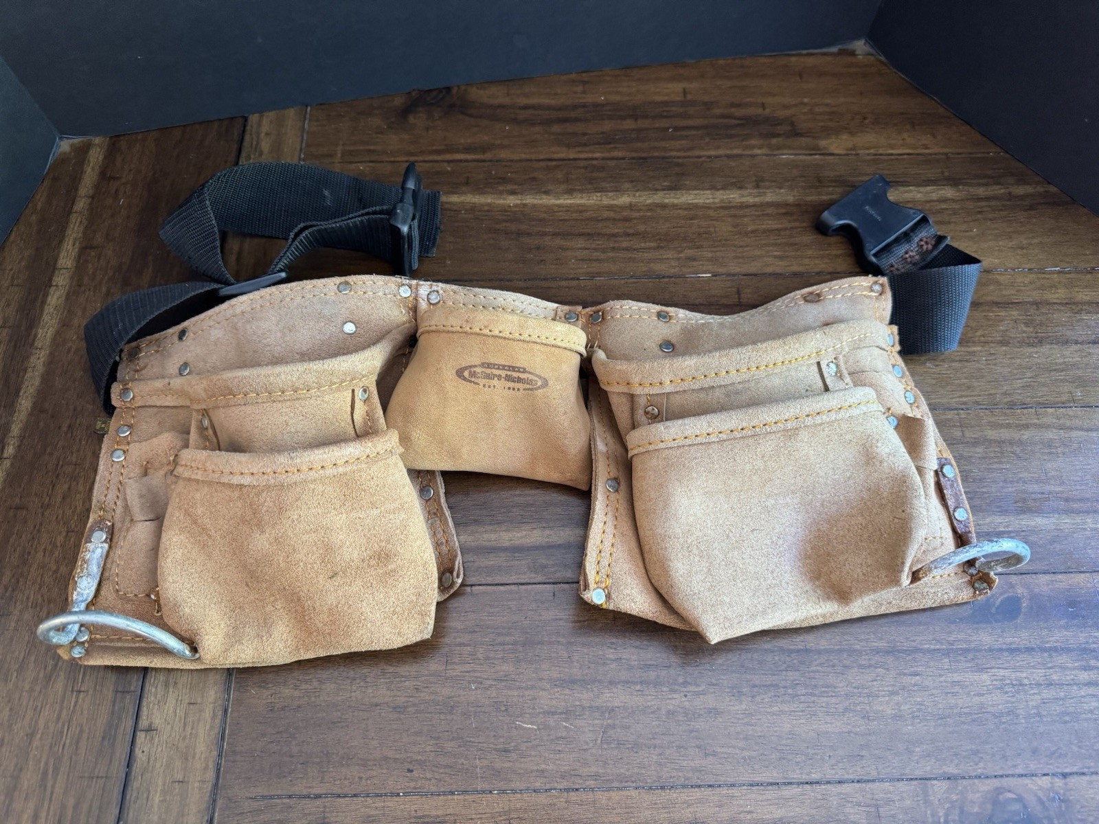 McGuire-Nicholas Tool Belt Leather Work Pouch Carpenter Contractor Apron