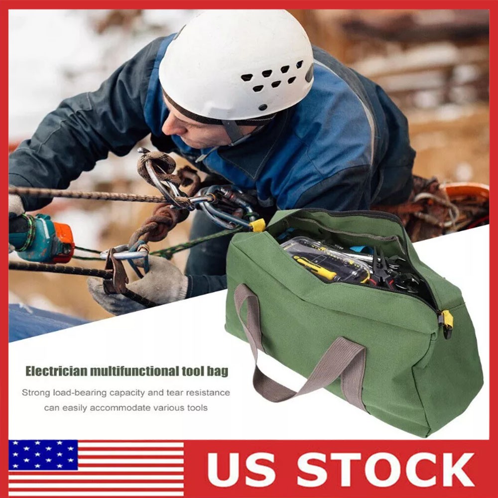 Heavy Duty Canvas Tool Bag Carry Tote Work Storage Utility Mechanics Waterproof