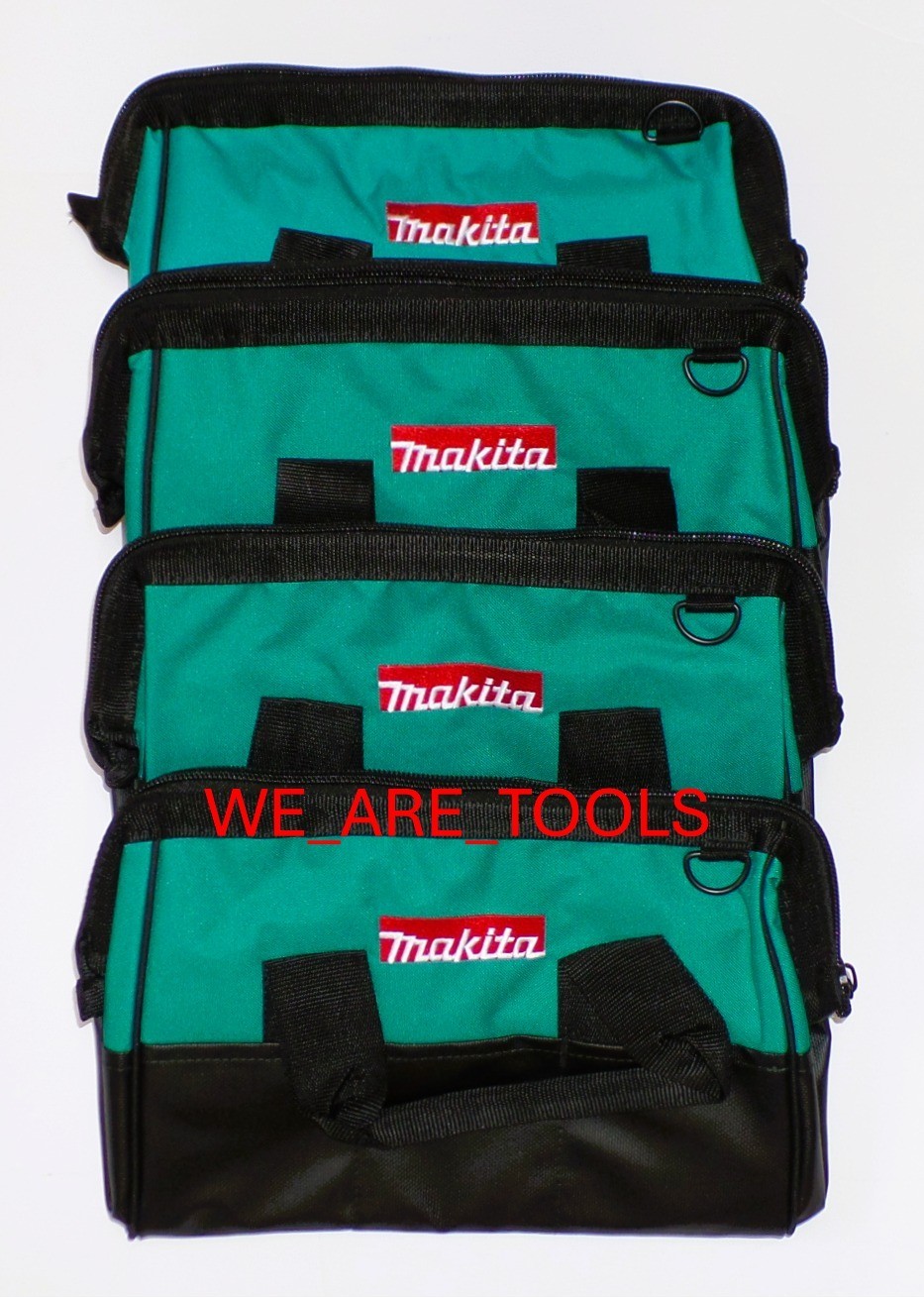 4) Makita 14″x 9″ x 11 Tool Bags/Case 8 Pockets Fr 18V Drill, Saw 18 Volt Strap