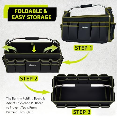 20in Foldable Open Top Tool Bags for Men – Heavy Duty – 20INCH
