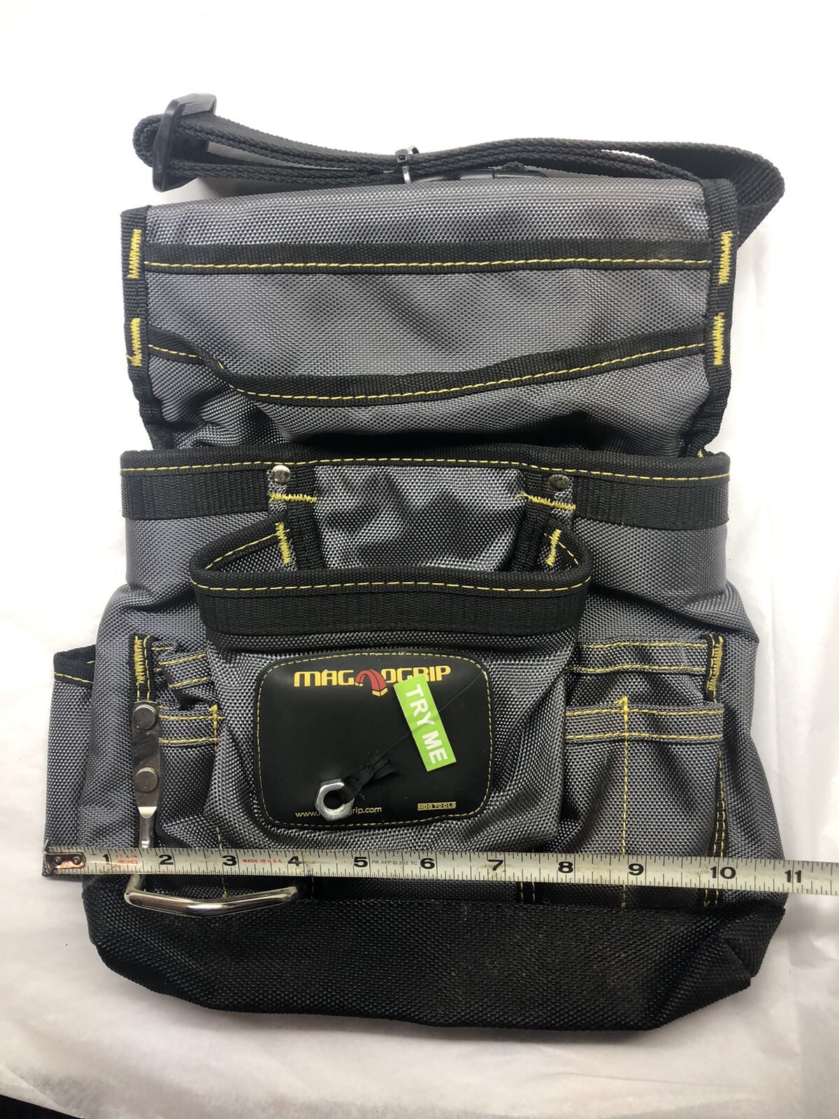 New MagnoGrip 11 In. 10-Pocket Platinum Magnetic Tool Pouch with Belt