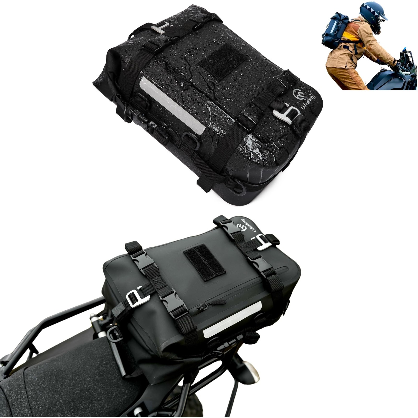 15L 100% Waterproof Motorcycle Tail Bag – All in one Dry Bag Saddlebag Pannie…