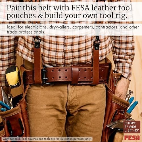 Handcrafted Men’s Leather Tool Belt, Top Grain Heavy Duty Utility Belt Pouch