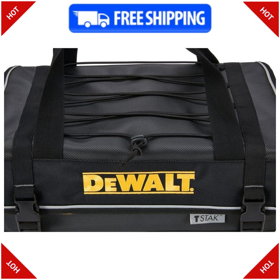 DEWALT TSTAK 16in Tool Bag Tote with Organizer, Hard Bottom