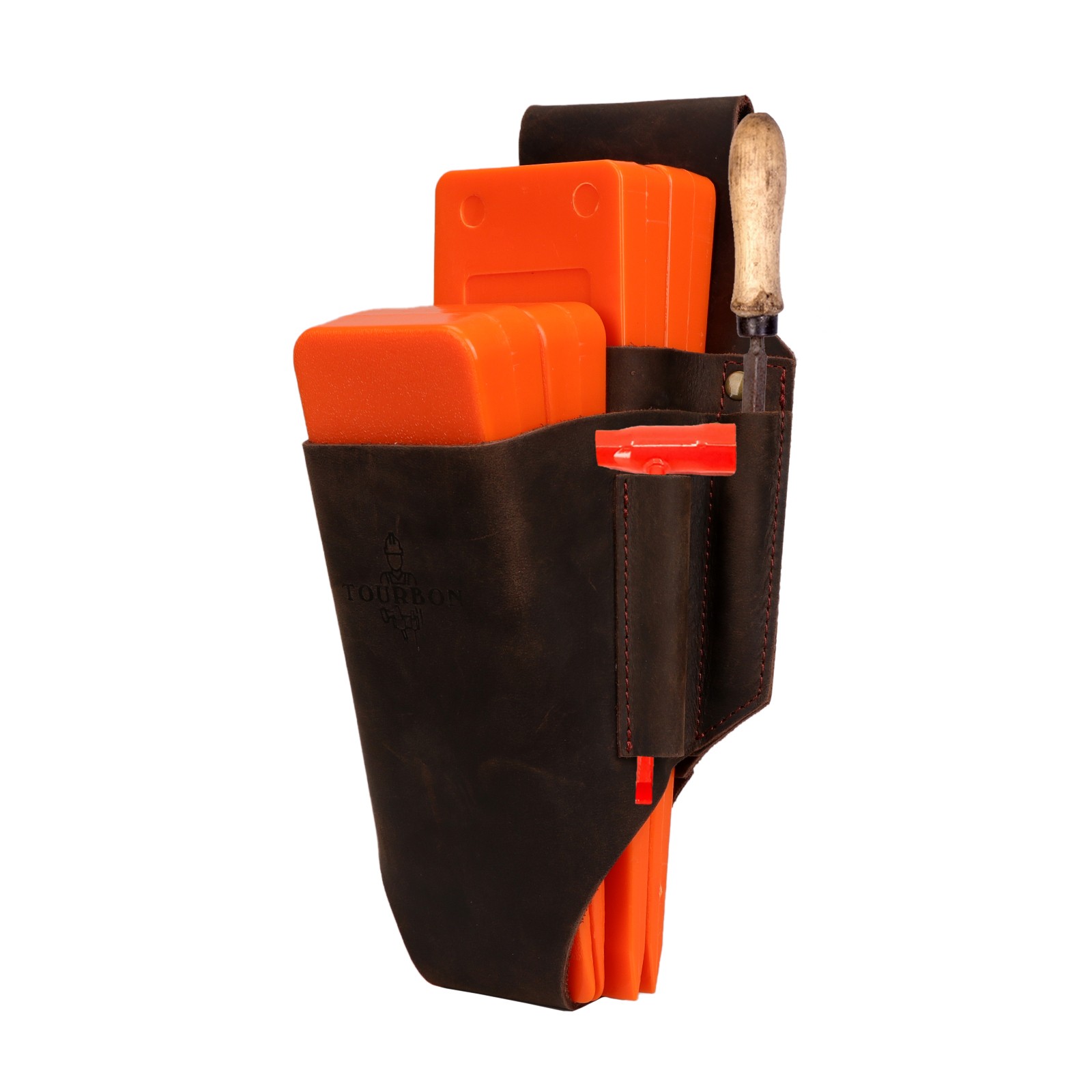 TOURBON Leather Felling Wedge Holster Tool Pouch Belt File Case Holder Bag