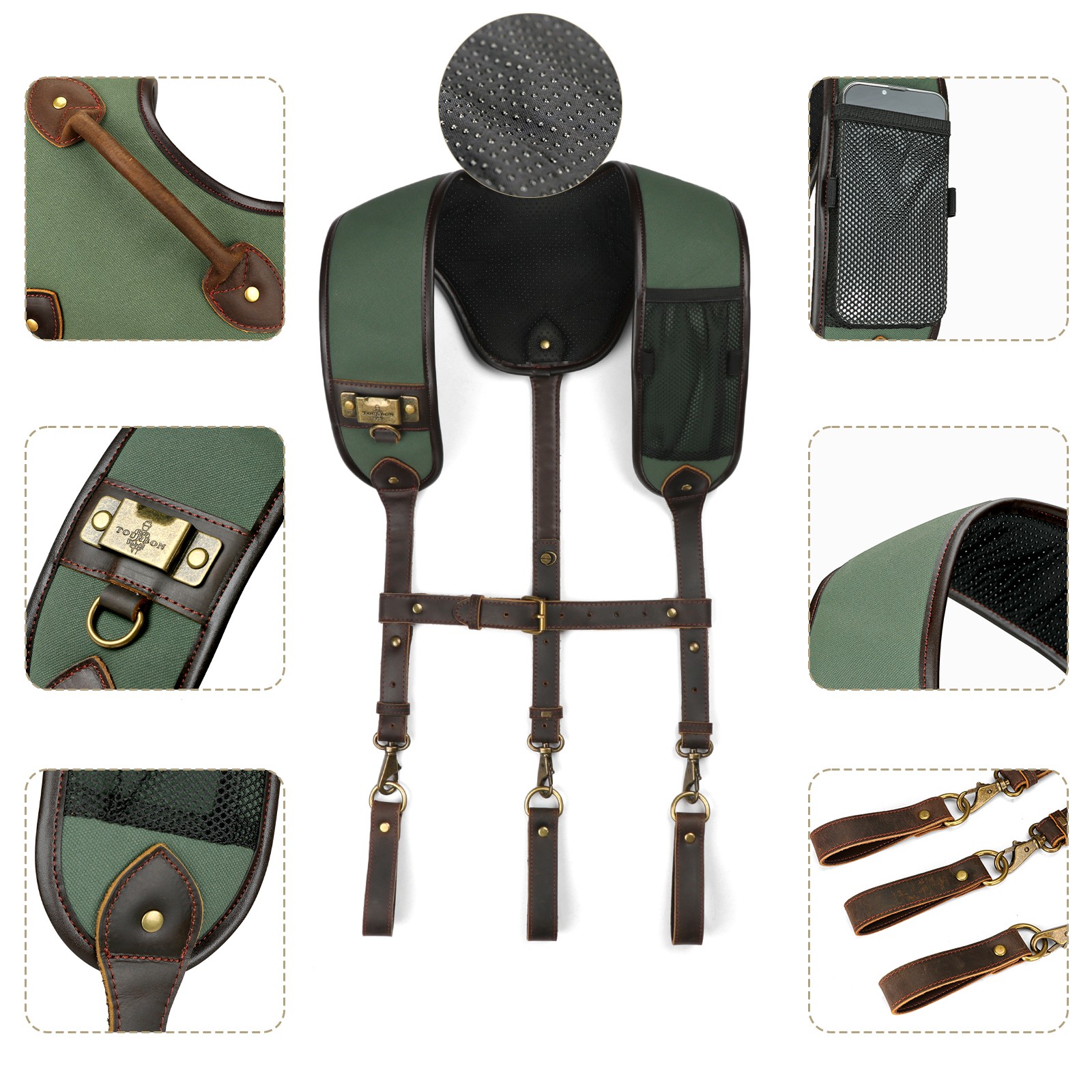 Tourbon Tool Harness Suspenders Carpenter Rig Bag Electrician Tools Belt Bag