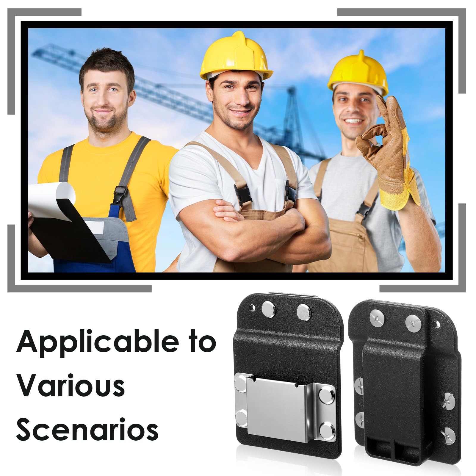 3 PCS Black HeavyDuty Tape Measure Clip Holder Low Profile Fits 2 Inch Belt