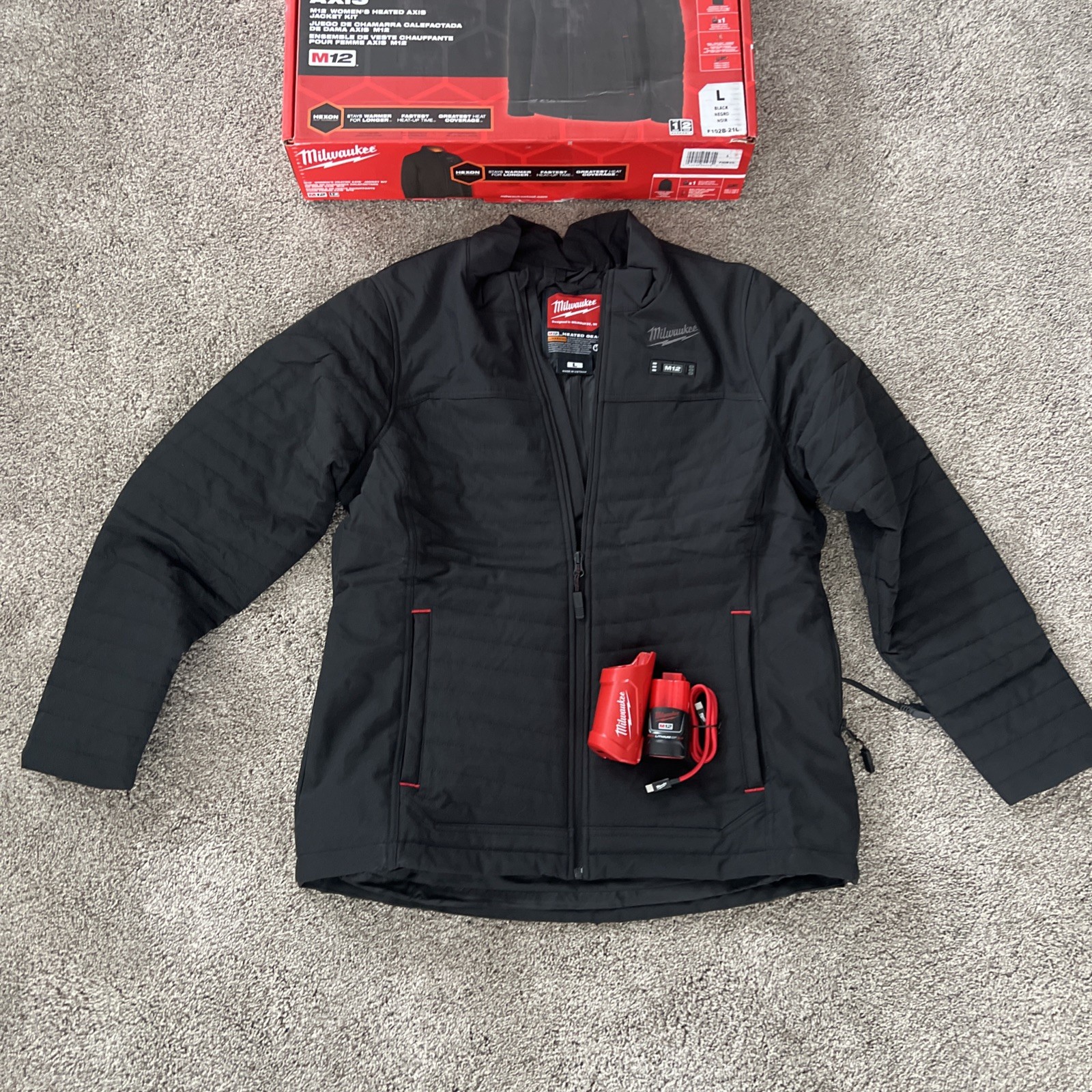 Milwaukee F102B-21L Women’s Heated Black AXIS LARGE Jacket Kit – Great Condi A1
