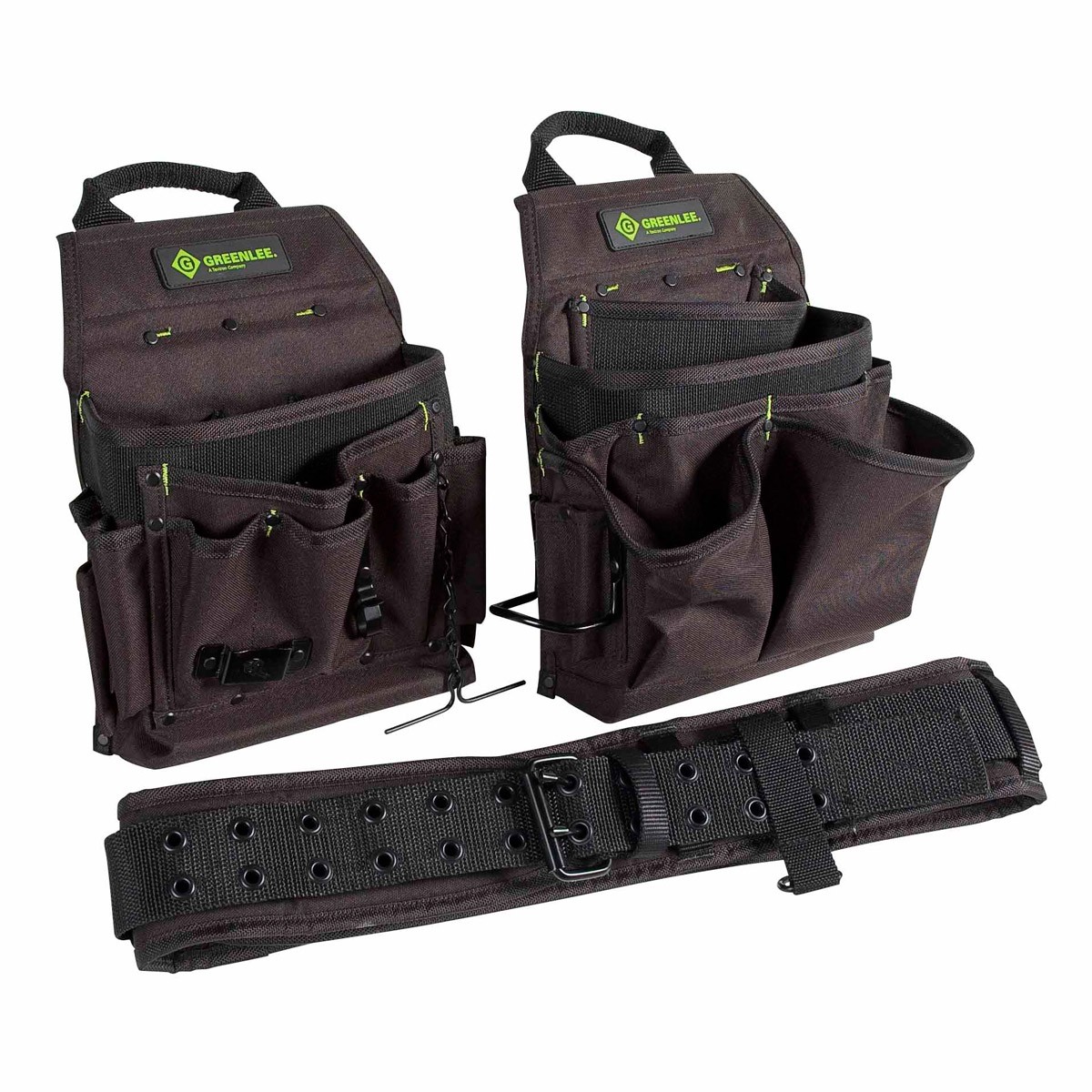 Greenlee 0158-16 3-Piece Pouch/Belt Combo Set, Fits Waist 29″ – 46-Inch, Black