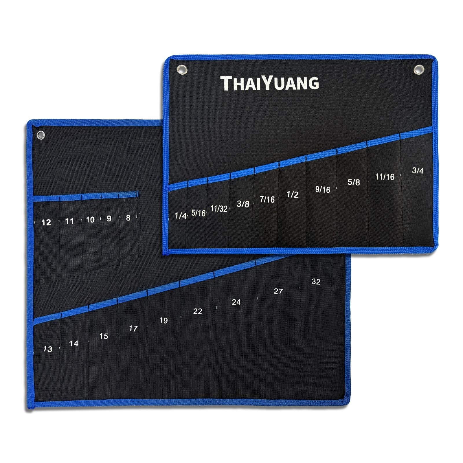 Thaiyuang 2 Piece Tools Wrench Roll Up Pouch – Wrench Organizer Roll Wrench