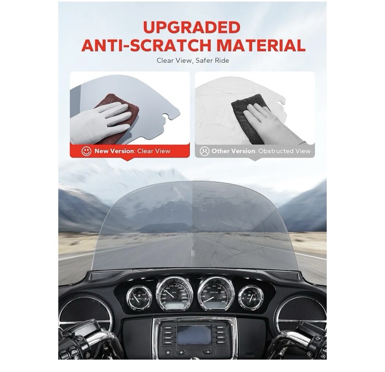 Amazicha Windshield Round 10″ Windscreen 2014-2023 Fit for Harley Davidson To…