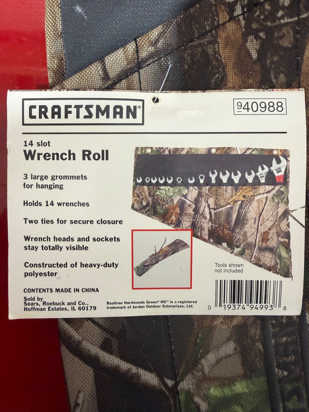 NEW Craftsman Camouflage 14 Pocket Wrench Roll-up Pouch Organizer Part # 40988