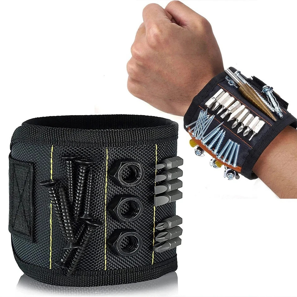 Magnetic Wristband for Men Women | 15-Magnet Tool Holder for Screws Nails Bits
